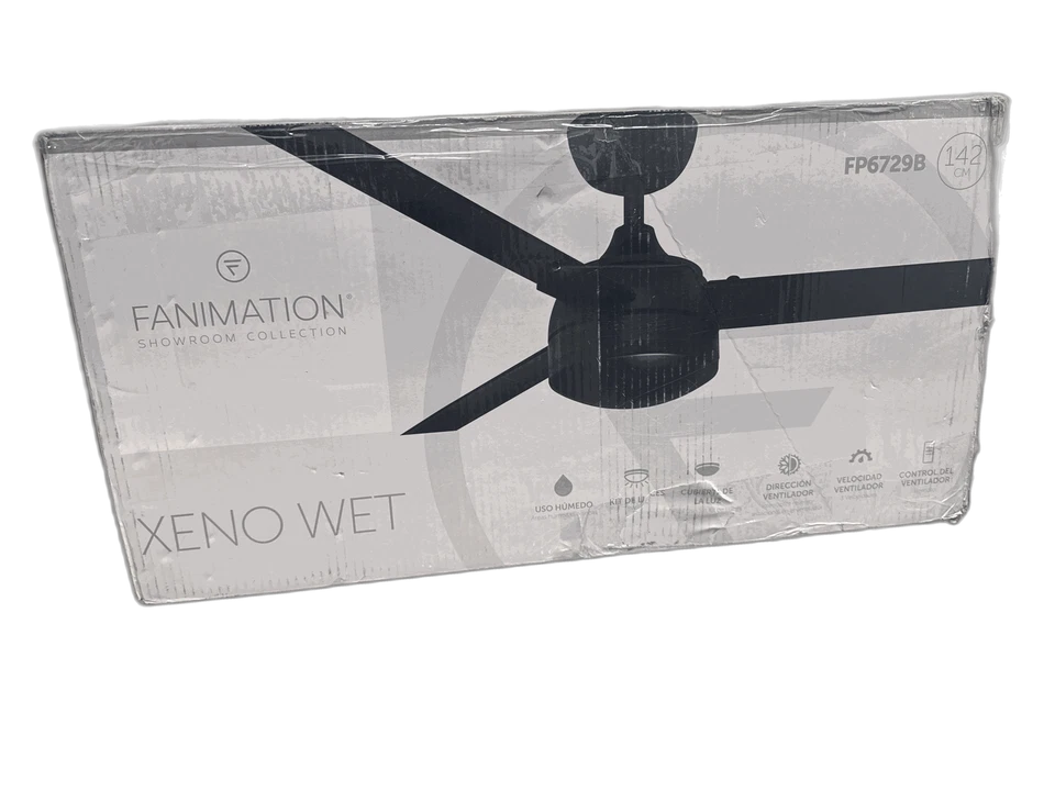 FANIMATION Xeno Wet 56" LED Indoor Outdoor Ceiling Fan Dark Bronze Light&Remote - Image 1 of 1