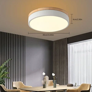 3 Color Dimming LED Chandelier Kitchen Ceiling Lighting Fixture 24w 30cm Modern - Picture 1 of 13