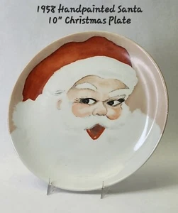 Vintage 1958 Santa Plate Handpainted GERMANY - Picture 1 of 5