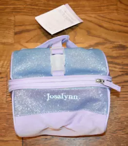 Pottery Barn Kids Retro Mackenzie Glitter Aqua/Purple Lunch Box Josalynn NWT - Picture 1 of 2