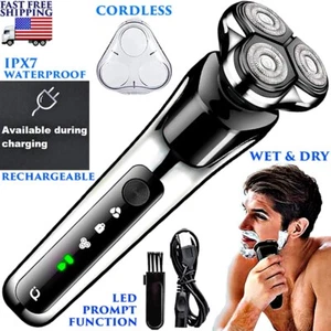 RECHARGEABLE ELECTRIC RAZOR FOR MEN WET/DRY WATERPROOF SHAVE DURING CHARGING NEW - Picture 1 of 12