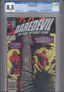 (Quiosco) Daredevil #270 CGC 8.5 1989 Marvel Comics primera aplicación corazón negro  - Imagen 1 de 4