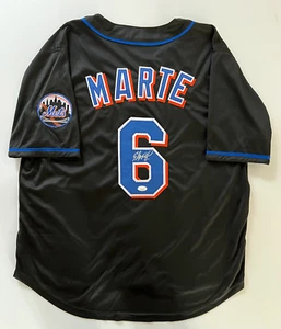 Starling Marte Autographed CUSTOM NY Mets Black Jersey (JSA) - Picture 1 of 2