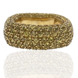 Damenring 18 Karat Gelbgold quadratisches Band gelber Saphir 7,57 ctw - Bild 1 von 8