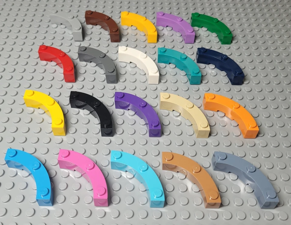 Lego 48092 Brick Round Corner 4x4 Macaroni Select Colour Pack of 10. - Image 1 of 1