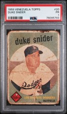 VENEZUELAN DUKE SNIDER HOF 1959 VENEZUELA TOPPS #20 GRADED PSA 1 POOR RARE TPHLC