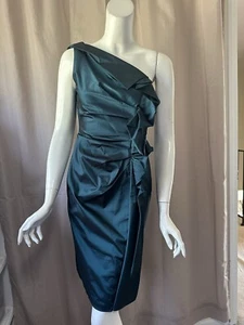 Neu David Meister grün One Shoulder Kleid Gr. 6/S - Bild 1 von 11