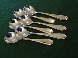 WMF Modell ANTWERPEN Gold Eislöffel / Dessertlöffel 6 Personen Cromargan TOP ! - Bild 1 von 3