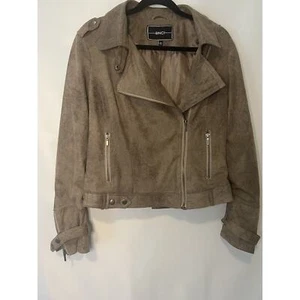 BNCI by Blanc Noir Jacket Womens Size Medium Brown Soft Motocycle Full Zip  - Picture 1 of 13