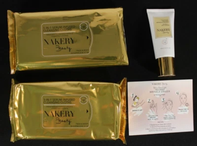 Nakery Beauty Skip the Line Instant WRINKLE ERASER 1.69 oz & 2 Cleansing CLOTHS - Image 1 of 2
