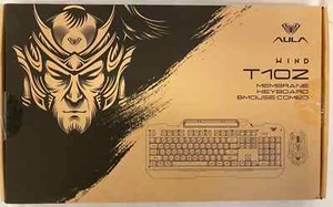 AULA WIND T102 TECLADO Y MOUSE MEMBRANA CON CABLE EXCELENTE SOPORTE PARA TELÉFONO COLORES RGB - Imagen 1 de 9
