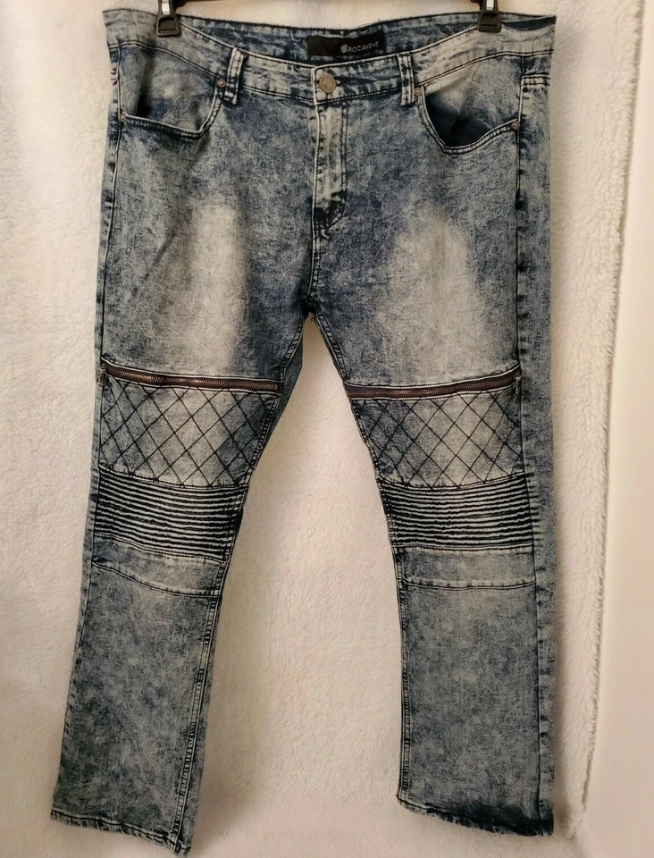 Rocawear Mens Jeans Pants Size 40 x 32 Blue White - Image 1 of 4