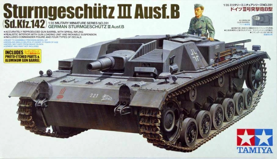 TAMIYA 1:35 KIT CARRO ARMATO TEDESCO STURMGESCHUTZ III AUSF.B SD.KFZ.142   35281 - Immagine 1 di 1