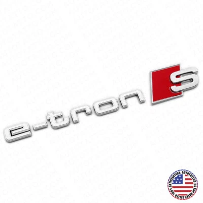 Audi e-tron S OEM Cromo Letra Puerta Levadiza Placa de identificación Maletero Emblema Insignia Deportiva Foto 1 de 4
