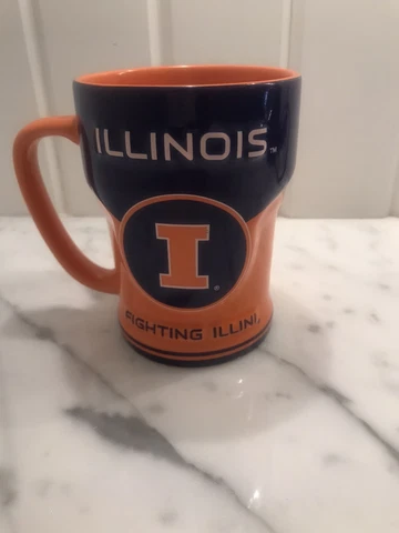 Fighting Illini Illinois Coffee Mug Cup Stein Orange Blue A+ Cover