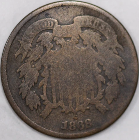 * 1868-P Two Cent Piece, Over 150 years Old Cover