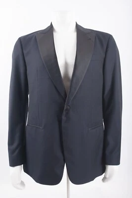 Giorgio Armani Mens Tuxedo Suit Jacket 54 Pants 58 Set Black Blue Honeycomb NWT - Image 1 of 4