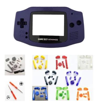 GBA Nintendo Game Boy Advance INDIGO Replacement Housing Shell Screen BUTTONS! - Image 1 of 2