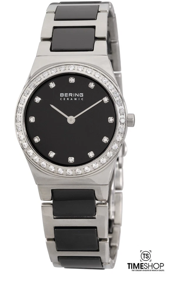 Bering Time Black Dial SS Two-Tone Ceramic Quartz Ladies Watch 32430-742 - Image 1 of 1