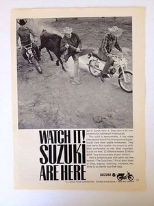 Suzuki Motorcycle Print Ad Watch It 1965 - Imagen 1 de 2