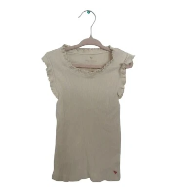 Pink Chicken Ruffle Rib Tank Top Cream Colored Girls Size 10 Years Excellent EUC - Image 1 of 4