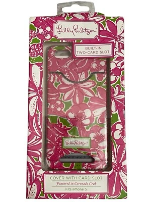 Funda rígida para teléfono Lilly Pulitzer iPhone 5 floral rosa blanco verde coronada cangrejo Foto 1 de 2