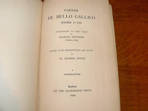 Antique "Caesar de Bello Gallico" 1898 HC History Book St. George Stock, Editor - Picture 1 of 7