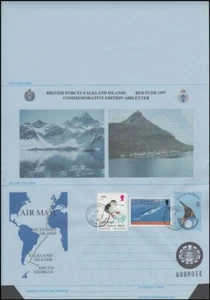 FALKLAND SOUTH GEORGIA 1997 AIRLETTER PENGUIN POSTAL STATIONERY (ID:SH086) - Picture 1 of 1