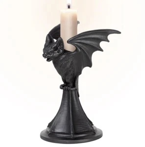 Alchemy Gothic Vespertilio Hognose Bat Tapered Candle Stick Holder Wicca V114 - Picture 1 of 4
