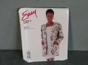 MCCALL'S PATTERN 8021 UNCUT 1990s Miss SIZE 10-16  SLEEVELESS DRESS BOXY JACKET - Picture 1 of 4