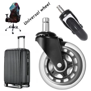 Ruedas de repuesto de goma estilo patinete, ruedas giratorias para silla de oficina negras - Imagen 1 de 11