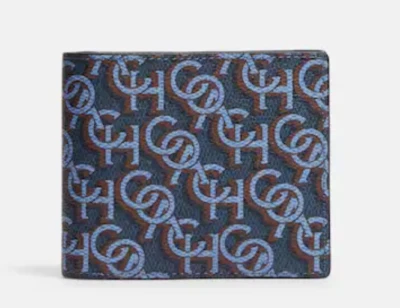 Cartera 3 en 1 COACH para hombre (lona recubierta impresa, monograma - medianoche) Foto 1 de 2