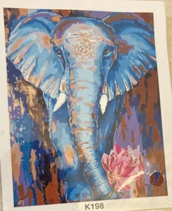 Raro TONZOM Pintura por Números Pinturas Acrílicas Elefante Azul Kit K198 - Imagen 1 de 3