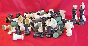 Chess Piece Bundle 68 fiqures , inc 2 complete sets 3.5 inch king , extras - Picture 1 of 19