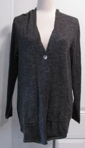 NWT pureJill Cotton Black Heather V Neck Button LS Cardigan Sweater Small - Picture 1 of 4