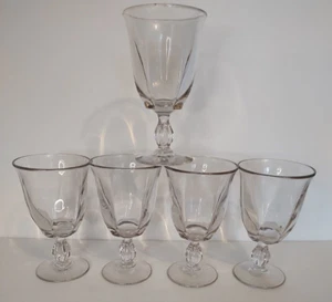 Duncan Miller Canterbury Vintage Set of 5 Goblets 9 oz 6" Tall Clear Glasses - Picture 1 of 6