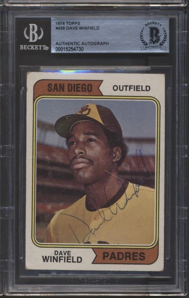 1974 Topps #456 Dave Winfield RC Auto Beckett Authentic Autograph BAS e10 - Image 1 of 1