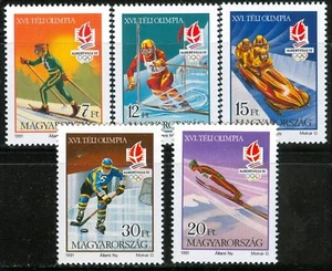 UNGARN - 1991.Olympische Winterspiele, Albertville (Sport, Ski, Hockey) postfrisch! Mi 4175-4179 - Bild 1 von 1