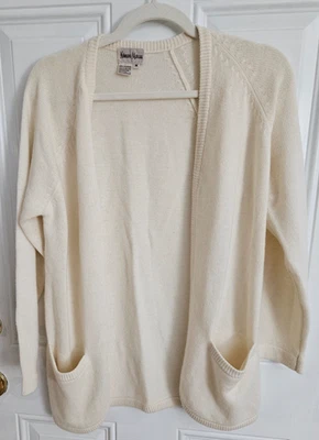 Hermoso Cárdigan Vintage Neiman Marcus Crema Frente Abierto Silencioso Lujo Talla Med. Foto 1 de 4
