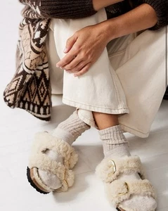 Birkenstock Free People Arizona Big Buckle Teddy Lammfell Sandalen Pantolette 37 - Bild 1 von 9