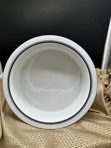 Dansk Bistro Christianshaven Blue Trim White Serving Bowl 3 Quart 11” EUC - Picture 1 of 4