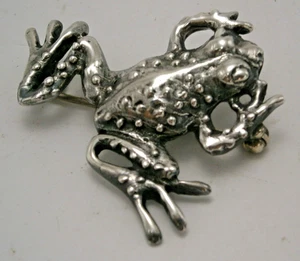 Vintage Sterling Silber Figur Frosch Anstecknadel Made in Mexico - Bild 1 von 7