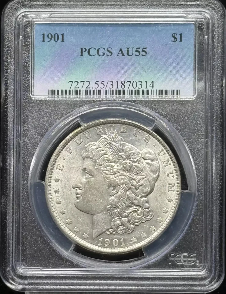1901 Morgan Silver Dollar PCGS AU-55 - Image 1 of 2