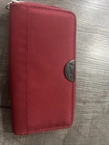 TRAVELON RFID Blocking Safe ID Wallet Red Travel Organizer Zip No Wristlet Strap - Picture 1 of 8