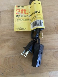 2 ft AC Power Cord for Vintage Small Appliances with 2 Round Pins Spaced - Picture 1 of 3