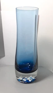 Vintage Scandinavian Bo Borgstrom Aseda Blue Glass Vase Seven Point Spike Pontil - Bild 1 von 9