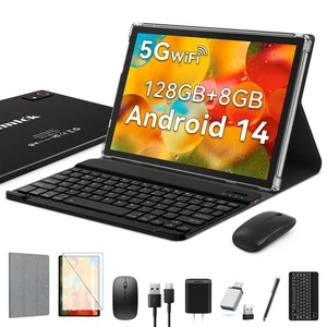 2025 Latest Android 14 Tablet, 10 Inch, 128GB+8GB+512GB Expandable, Octa-Core... - Picture 1 of 8