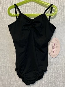 Revolution Dancewear schwarzes Trikot integrierter Bralette-Stil 10029 Größe LC neu mit Etikett - Bild 1 von 13