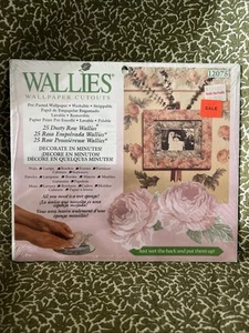 NEW Wallies Pre-Pasted Wallpaper Cutouts #12141 25 Dusty Rose Garden Pieces Pink - Picture 1 of 8