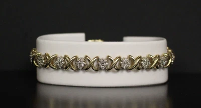 (RI2) Lady's 14K Two-Tone Gold Diamond Bracelet - 7.5" - 15.1 Grams - .19 TCW - Image 1 of 4